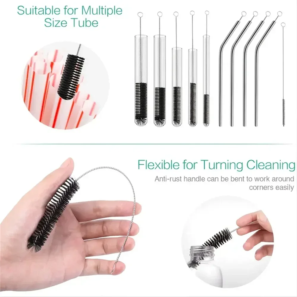 Brosses de nettoyage de bouteilles, 10 pièces, brosse de nettoyage multifonctionnelle en paille réutilisable pour bouteilles